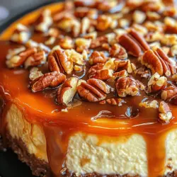 Turtle Cheesecake Delight is a show-stopping dessert that brings together the rich, creamy texture of cheesecake with the irresistible flavors of chocolate, caramel, and crunchy pecans. This indulgent treat not only satisfies your sweet tooth but also impresses guests at any gathering or special occasion. The combination of the velvety cheesecake filling and the sweet, nutty toppings creates a taste sensation that is both luxurious and comforting. Whether it’s a birthday celebration, holiday feast, or simply a way to treat yourself, this dessert is sure to become a favorite.