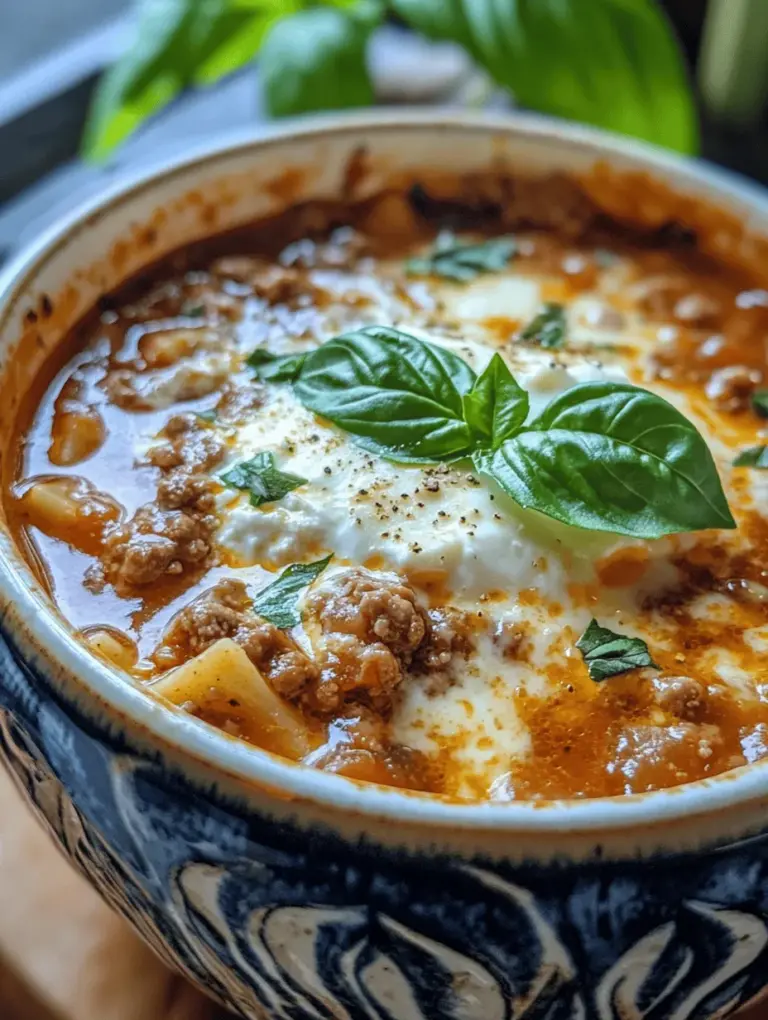 Comfort food has a unique way of bringing warmth and joy into our lives, and one dish that has captured the hearts and palates of many is lasagna. This classic Italian dish, with its layers of rich meat, gooey cheese, and savory tomato sauce, has long been a staple in countless households. However, as our lives become busier, the traditional lasagna can sometimes feel like a challenging endeavor, requiring time and effort to prepare. Enter Lasagna Soup—a delightful twist on the classic that brings all the comforting flavors of lasagna into a warm, hearty soup form.