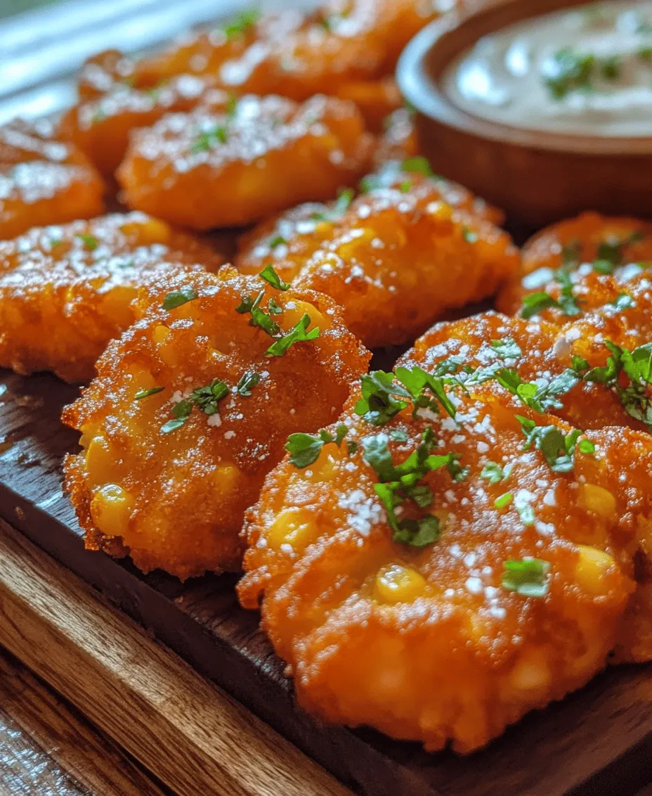 Corn fritters are a delightful and versatile dish that can elevate any meal, whether served as an appetizer, snack, or side dish. With their crispy texture and savory flavor, these fritters are sure to please even the pickiest eaters. The beauty of corn fritters lies in their simplicity and the vibrant taste that fresh or frozen corn brings to the table. The combination of crispy edges and a tender interior, combined with flavorful seasonings and optional cheese, makes these fritters a crowd-pleaser for gatherings and family dinners alike.