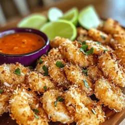 Tropical Paradise Coconut Shrimp is a dish that transports your taste buds straight to sun-drenched beaches, swaying palm trees, and the soothing sounds of ocean waves. This culinary delight combines the irresistible crunch of golden-brown shrimp with the sweet, nutty flavor of coconut, creating a harmonious marriage of textures and tastes. Perfect as an appetizer or a main course, this dish is sure to impress your guests and become a favorite in your home.