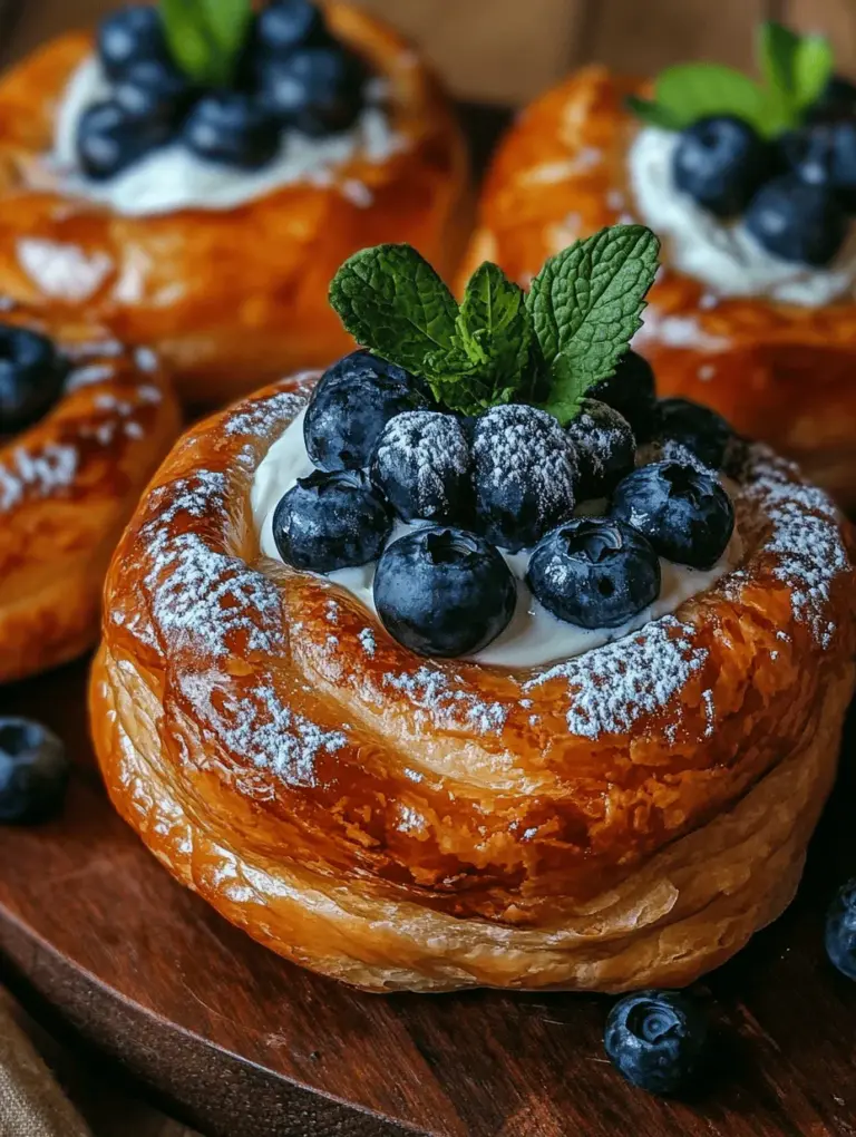 Welcome to the delightful world of pastries, where every bite transports you to a realm of sweetness and satisfaction. Pastries are celebrated for their versatility and charm, ranging from flaky croissants to decadent éclairs. They can grace your breakfast table, serve as an afternoon treat, or become the centerpiece of a special occasion. Today, we’re diving into a truly captivating dessert: Blueberry Pastry Rings with Vanilla Cream Filling. This recipe is a perfect representation of the magic that can happen when you combine the tartness of fresh blueberries with the rich, velvety texture of vanilla cream.