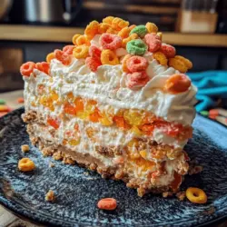 In the world of desserts, few things bring as much joy as a no-bake cheesecake. These delightful confections not only save you the hassle of preheating the oven but also allow for creativity and fun in the kitchen. The No Bake Fruity Pebbles Cheesecake Delight is a perfect example of this, combining creamy, dreamy cheesecake with the vibrant crunch of Fruity Pebbles cereal. This dessert evokes a sense of nostalgia while appealing to all ages, making it an ideal treat for birthday parties, summer gatherings, or simply a delightful indulgence at home.