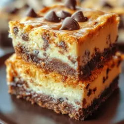 Dessert bars have taken the culinary world by storm, offering a delightful blend of flavors and textures all contained within a single, easy-to-handle slice. Among these tempting treats, Chocolate Chip Cookie Cheesecake Bars stand out as a beloved favorite. This recipe combines two classic desserts—the chewy, nostalgic chocolate chip cookie and the rich, creamy goodness of cheesecake—into one irresistible dessert that is perfect for any occasion. Whether you’re hosting a gathering, celebrating a birthday, or simply craving something sweet, these bars are sure to impress.