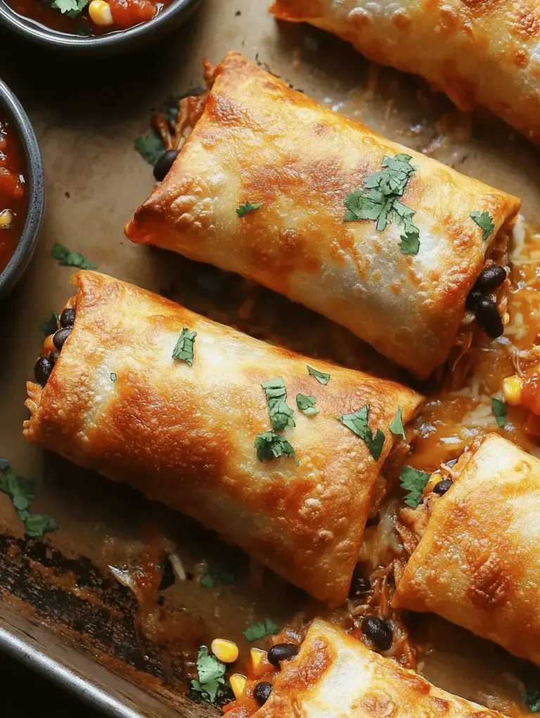 If you’re looking for a meal that’s both satisfying and healthier than traditional fare, look no further than baked chicken chimichangas. These delightful creations combine tender, shredded chicken with a medley of black beans, sweet corn, and gooey cheese, all enveloped in a crispy shell. Unlike their fried counterparts, these baked versions provide a guilt-free indulgence that doesn’t skimp on flavor.