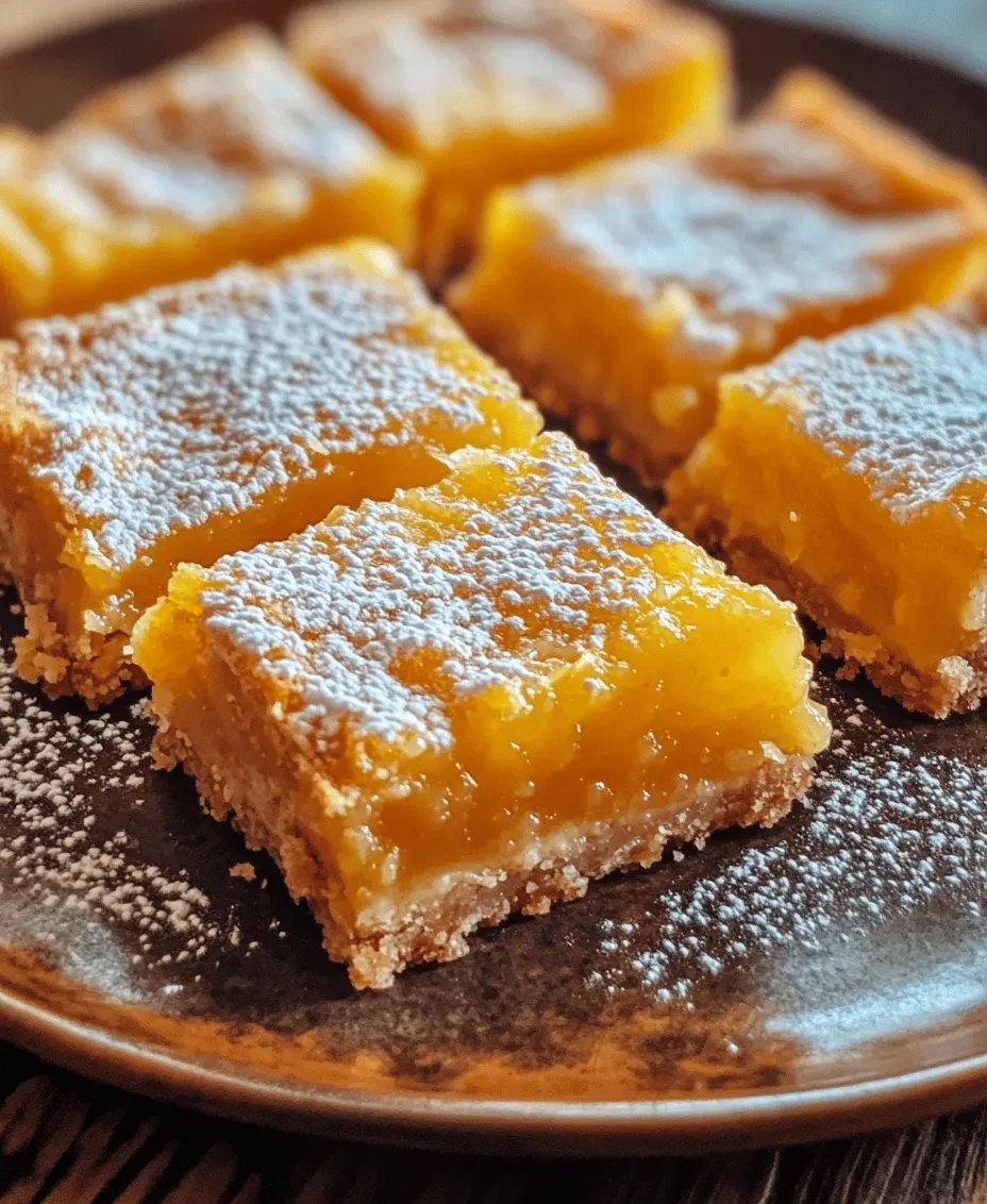 Lemon bars are a timeless dessert that captures the essence of sunny days and sweet memories. Renowned for their bright flavor and delightful balance of sweetness and tartness, these treats have found a special place in the hearts of dessert lovers everywhere. The classic lemon bar typically features a buttery crust topped with a luscious lemon filling, making it a perfect choice for any occasion, from summer picnics to holiday gatherings.