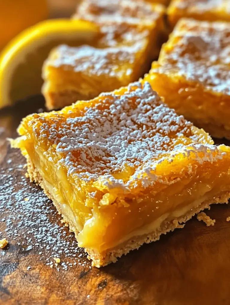 Lemon bars are a timeless dessert that captures the essence of sunny days and sweet memories. Renowned for their bright flavor and delightful balance of sweetness and tartness, these treats have found a special place in the hearts of dessert lovers everywhere. The classic lemon bar typically features a buttery crust topped with a luscious lemon filling, making it a perfect choice for any occasion, from summer picnics to holiday gatherings.