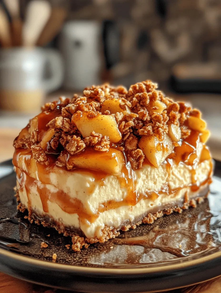 The concept of Apple Crisp Cheesecake Delight isn’t just about blending ingredients; it’s about creating a layered dessert that tells a story with each bite. The creamy cheesecake layer serves as a velvety canvas, while the spiced apple topping adds a burst of fruity flavor that sings of autumn. The crunchy crisp topping ties everything together, adding texture and a satisfying crunch that contrasts beautifully with the smoothness of the cheesecake.