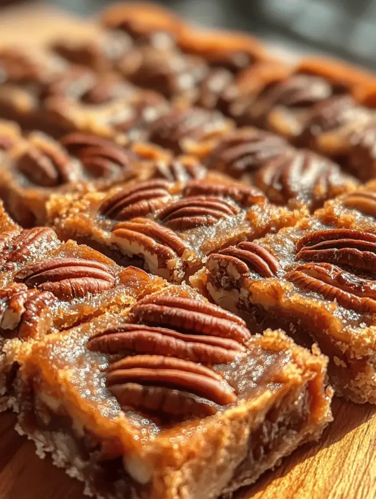 Pecan pie bars are a delightful twist on the classic pecan pie, capturing all the beloved flavors in a more convenient form. These bars offer a perfect balance of sweetness and nuttiness, making them an irresistible treat for dessert enthusiasts. Whether you’re hosting a holiday gathering or enjoying a casual family dinner, pecan pie bars are a versatile dessert option that is sure to impress. With their easy-to-serve nature and rich flavor profile, they are quickly becoming a go-to choice for many home bakers.