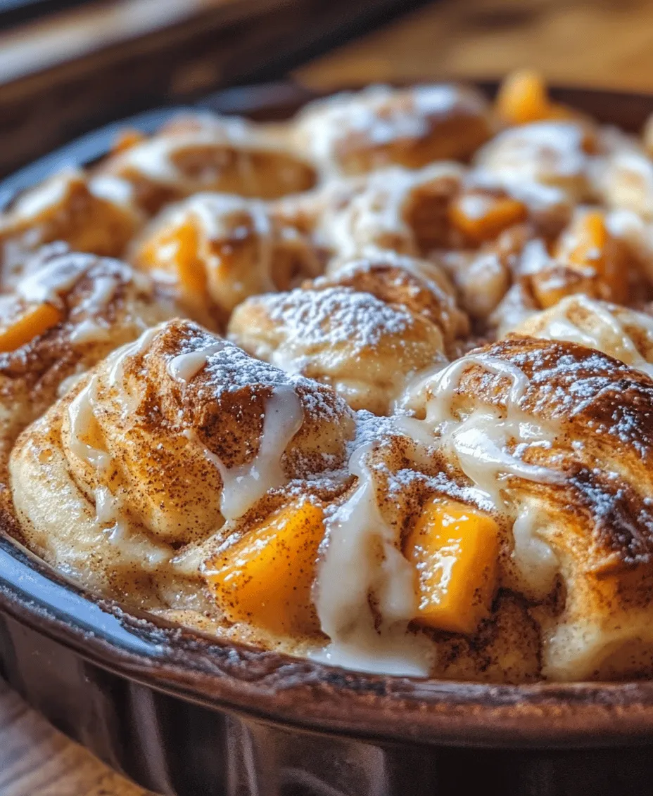 There's something undeniably magical about homemade rolls, especially when they merge the comforting flavors of traditional desserts with the warm, fluffy embrace of freshly baked bread. Cinnamon Swirl Peach Cobbler Rolls are a delightful creation that epitomizes the charm of comfort food. This recipe uniquely combines the luscious sweetness of ripe peaches with the warm, aromatic notes of cinnamon and sugar, resulting in a treat that can comfortably transition from a hearty breakfast to a decadent dessert.
