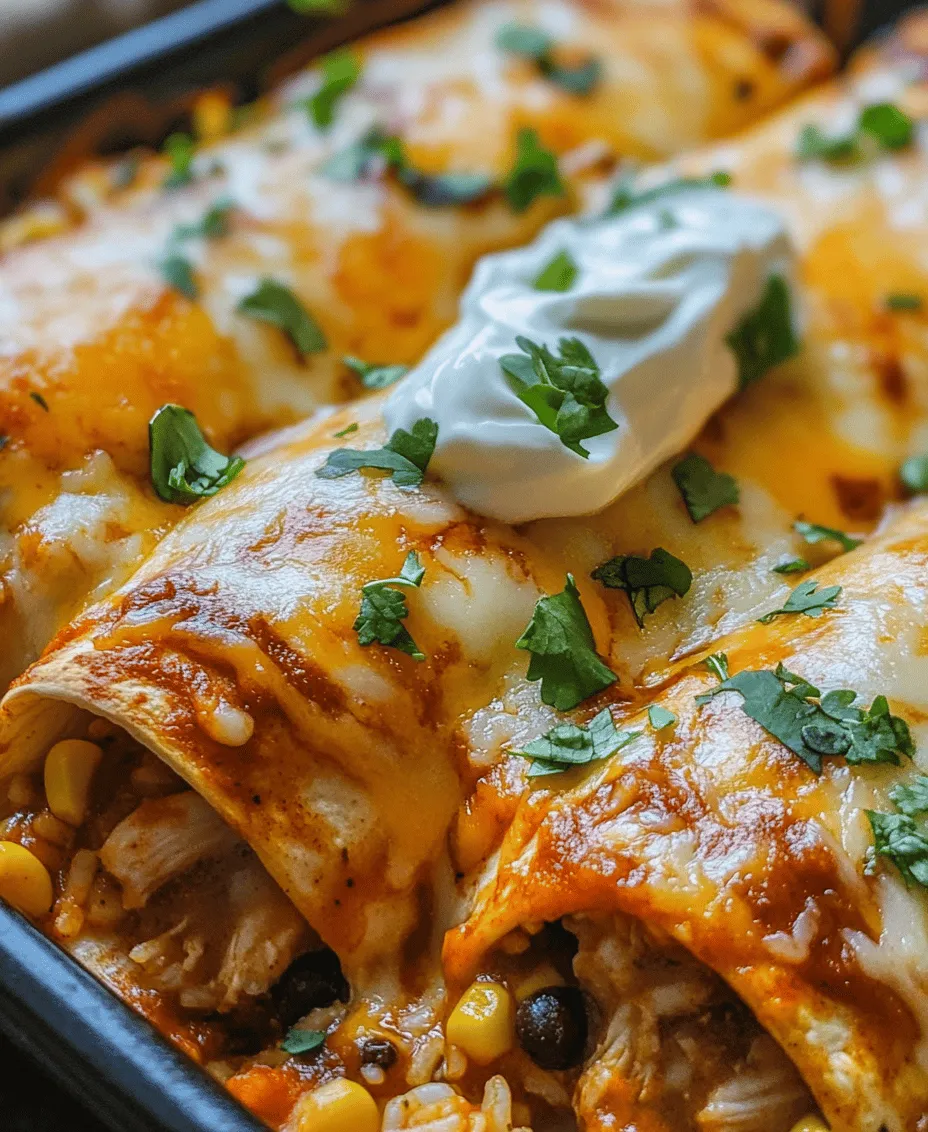 1. <strong></noscript>Cooked, Shredded Chicken: The star protein in our burritos, shredded chicken brings a depth of flavor and a satisfying texture that complements the other ingredients perfectly. You can use rotisserie chicken for convenience or cook your own chicken breasts for a healthier option.” /></p>
<p></p>
<h3>The Role of Enchilada Sauce in Enriching the Dish</h3>
<p></p>
<p>Enchilada sauce is a crucial component of Smothered Baked Chicken Burritos, elevating the overall flavor profile and providing a rich, savory essence that permeates the dish. This sauce, typically made from a blend of tomatoes, chiles, spices, and sometimes a hint of garlic and onion, adds depth and complexity. When you pour the enchilada sauce over the burritos, it not only enhances the flavors of the chicken but also melds beautifully with the tortillas, creating a harmony that is both comforting and satisfying.</p>
<p></p>
<p>To achieve a consistent flavor throughout, it’s essential to choose a well-balanced enchilada sauce. Whether you opt for a store-bought version or create your own from scratch, the quality of the sauce directly impacts the final dish. Homemade enchilada sauce can be tailored to your taste preferences, allowing you to control the spice levels and ingredient quality, making it a fantastic option for those looking to personalize their burritos.</p>
<p></p>
<h3>Techniques for Pouring and Spreading Sauce Evenly</h3>
<p></p>
<p>Pouring and spreading the enchilada sauce evenly over the burritos is vital for ensuring that each bite is flavorful. Start by spooning a small amount of sauce onto the center of the burritos before folding them up. This allows the sauce to seep into the filling. Once your burritos are assembled and placed in the baking dish, take the remaining enchilada sauce and drizzle it generously over the top.</p>
<p></p>
<p>To spread the sauce evenly, use the back of a spoon or a spatula, gently coaxing it to reach all edges of the burritos. This not only ensures that every part of the dish is infused with flavor but also helps in achieving that beautiful, bubbling finish during baking.</p>
<p></p>
<h3>Baking to Perfection: Timing and Temperature</h3>
<p></p>
<p>Getting the baking time and temperature right is essential for achieving the perfect Smothered Baked Chicken Burritos. Preheat your oven to 375°F (190°C) before placing the burritos inside. This temperature allows the cheese to melt beautifully while the enchilada sauce simmers, creating a deliciously cohesive dish.</p>
<p></p>
<h4>Importance of Covering with Foil to Retain Moisture</h4>
<p></p>
<p>To ensure that your burritos remain moist during the initial baking phase, cover the baking dish with aluminum foil. This traps steam and prevents the tortillas from drying out, ensuring a tender bite. Bake the covered burritos for about 20 minutes, allowing them to heat through without losing their moisture.</p>
<p></p>
<p>After the initial baking time, remove the foil to allow the cheese to brown and bubble. This step is crucial for achieving that desirable golden crust on top. Bake uncovered for an additional 10-15 minutes, or until the cheese is melted and golden brown, creating an enticing look that will have everyone gathering around the table.</p>
<p></p>
<h4>Tips for Achieving a Golden, Bubbly Cheese Topping</h4>
<p></p>
<p>For the ultimate cheese topping, consider using a combination of cheeses. A blend of sharp cheddar, Monterey Jack, and even a sprinkle of queso fresco can yield a deliciously layered flavor. As the burritos bake, the cheese will melt and become bubbly. Keep an eye on them toward the end of the baking time to prevent over-browning. If you notice the cheese starting to darken too quickly, cover it loosely with foil for the remainder of the baking time.</p>
<p></p>
<h3>Serving Suggestions: Making the Meal Complete</h3>
<p></p>
<p>Once your Smothered Baked Chicken Burritos are perfectly baked, it’s time to serve them up and create a complete meal that delights the senses.</p>
<p></p>
<h4>Garnishing for Presentation</h4>
<p></p>
<p>Presentation is key when it comes to serving this dish. Fresh cilantro adds a burst of color and a refreshing flavor that complements the richness of the burritos. Simply chop a handful of cilantro and sprinkle it generously over the top just before serving.</p>
<p></p>
<p>Other garnish options include sliced jalapeños for those who enjoy a kick, or a dollop of sour cream or Greek yogurt for creaminess. Avocado slices or guacamole can also enhance the meal’s visual appeal while adding healthy fats and a creamy texture.</p>
<p></p>
<h4>Complementary Sides and Drinks</h4>
<p></p>
<p>To round out your meal, consider serving your Smothered Baked Chicken Burritos with complementary side dishes. Classic options include Mexican rice or cilantro lime rice, which provide a refreshing base. Black beans or refried beans are also excellent choices, offering additional protein and fiber.</p>
<p></p>
<p>For a fresh crunch, a simple side salad with romaine, tomatoes, and a zesty lime vinaigrette pairs wonderfully with the rich burritos.</p>
<p></p>
<p>When it comes to beverages, a light Mexican lager or a refreshing margarita can elevate the dining experience. If you’re looking for non-alcoholic options, consider serving agua fresca made from fresh fruit, or a sparkling water with lime for a refreshing palate cleanser.</p>
<p></p>
<h3>Exploring Variations: Customizing Your Burritos</h3>
<p></p>
<p>One of the best aspects of Smothered Baked Chicken Burritos is their versatility. You can easily customize this dish to suit different dietary preferences and taste profiles.</p>
<p></p>
<h4>Vegetarian Adaptations</h4>
<p></p>
<p>For a vegetarian twist, consider substituting the chicken with plant-based proteins. Shredded jackfruit or sautéed mushrooms can provide a meaty texture without the need for animal products. Increasing the vegetable content is also a great way to add nutrition. Roasted bell peppers, corn, and zucchini can add flavor and color to your burritos, ensuring they are hearty and satisfying.</p>
<p></p>
<h4>Spice Level Adjustments</h4>
<p></p>
<p>If you want to cater to different palates, you can easily adjust the spice level of the dish. For a mild version, use a mild enchilada sauce and omit any additional spicy ingredients. Conversely, if you enjoy heat, consider using spicy enchilada sauce or adding diced green chiles to the filling.</p>
<p></p>
<p>Exploring different types of enchilada sauces can also bring exciting new flavors to your burritos. From red to green sauce, and even mole, each sauce offers a unique taste that can transform the dish.</p>
<p></p>
<h3>Culinary Insights: The Cultural Significance of Burritos</h3>
<p></p>
<h4>A Brief History of Burritos</h4>
<p></p>
<p>Burritos have a rich history rooted in Mexican cuisine. Their origins can be traced back to the Mexican state of Chihuahua, where they were originally created as a convenient and portable way to enjoy a meal. The name “burrito” itself means “little donkey” in Spanish, possibly referring to the way these wrapped meals were transported.</p>
<p></p>
<p>Over time, burritos have evolved and adapted, becoming a staple in American cuisine as well. The integration of ingredients such as cheese, sour cream, and even guacamole reflects the fusion of cultures and tastes, making them a beloved dish across many households.</p>
<p></p>
<h4>The Comfort Food Connection</h4>
<p></p>
<p>Burritos resonate with many as a comfort food due to their heartiness and the warmth they provide. They are often associated with family gatherings, celebrations, and shared meals, creating lasting memories. The act of gathering around a table to enjoy a plate of burritos fosters connection and community, making it a dish that many cherish.</p>
<p></p>
<h3>Conclusion: Enjoying Your Smothered Baked Chicken Burritos</h3>
<p></p>
<p>Smothered Baked Chicken Burritos are more than just a meal; they are a delightful experience that brings together flavors, textures, and memories. With simple ingredients and a straightforward preparation process, this dish allows home cooks to create a comforting and satisfying meal that can be enjoyed by all. By exploring various serving suggestions and adaptations, you can make this recipe your own, ensuring it becomes a cherished staple in your kitchen. Embrace the joy of cooking and savor each bite of your delicious burritos!</p>
<div id=
