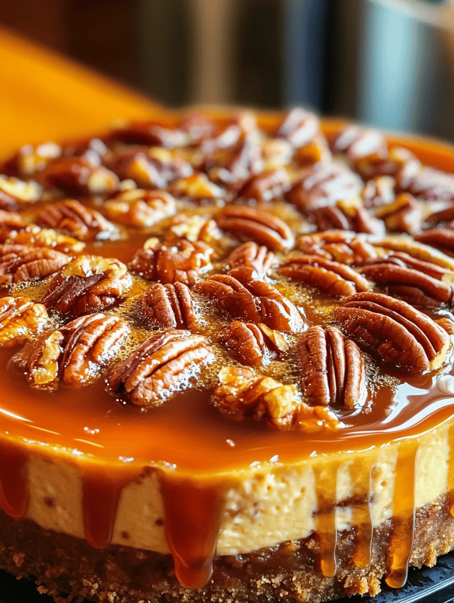 The Pecan Pie Cheesecake has rapidly gained popularity among dessert enthusiasts, and for good reason. This delightful creation brings together the rich, nutty flavors of traditional pecan pie and the creamy, velvety texture of cheesecake, creating a dessert that is both familiar and unique. As a versatile choice for various celebrations, from Thanksgiving feasts to summer barbecues, this cheesecake is an impressive centerpiece that is sure to please your guests.