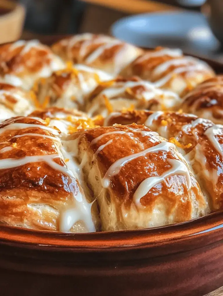 If you're looking for a delightful way to brighten your mornings, look no further than these zesty orange rolls with warm sour cream butter glaze. This recipe is not just about satisfying your sweet tooth; it's about creating a comforting experience that fills your kitchen with enticing aromas and brings a sense of warmth to your home. Imagine the soft, fluffy texture of freshly baked rolls infused with the vibrant taste of orange zest, complemented by a rich, creamy glaze that melts in your mouth.