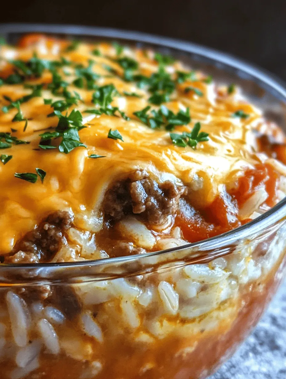 In the realm of comforting meals, few dishes evoke warmth and nostalgia quite like a savory casserole. Among these, the Cheesy Hamburger Rice Casserole stands out as a family favorite, combining the heartiness of ground beef with the satisfying texture of rice and a melty cheese topping. This dish is not only a crowd-pleaser but also a quick and easy solution for busy weeknight dinners, making it a staple in many households.
