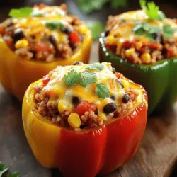 Stuffed bell peppers are a delightful and adaptable meal option, perfect for those seeking a nutritious dish that is as visually appealing as it is flavorful. With their vibrant colors and hearty fillings, these peppers can brighten up any dinner table, making them ideal for family gatherings, casual weeknight dinners, or even festive occasions. The Colorful Delight Stuffed Bell Peppers recipe promises to be a hit with both the cook and the diners, providing a satisfying experience that is easy to prepare and packed with healthy ingredients.