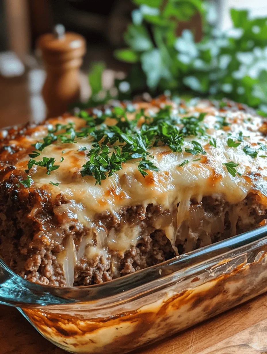 Discover the heartwarming flavors of French cuisine with a delectable twist on a timeless favorite—French Onion Meatloaf. This savory dish harmoniously marries the rich, caramelized flavors of onions with the creamy indulgence of Gruyère cheese, all brought together with hearty ground beef and pork. The result is a mouthwatering meal that not only promises to satisfy but also evokes the warmth of home-cooked comfort food, making it an ideal choice for family dinners and gatherings. In this article, we will take you through the process of crafting this delicious meatloaf from start to finish, offering insights into the ingredients and step-by-step instructions that will ensure your culinary success.