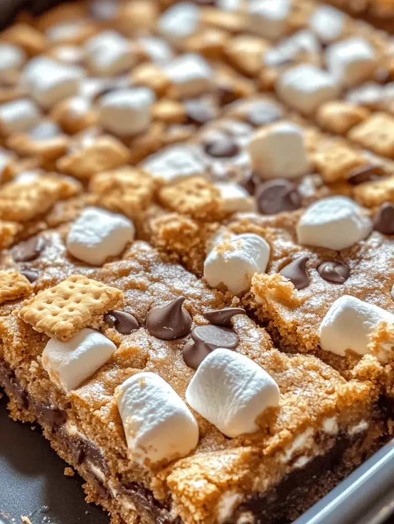 S'mores have long held a cherished place in the hearts of many, often evoking fond memories of summer nights spent around crackling campfires. The classic combination of toasted marshmallows, gooey chocolate, and crunchy graham crackers creates an irresistible treat that transcends generations. However, not everyone has access to a campfire, and sometimes, the craving for s'mores strikes at the most inconvenient times. Enter S'mores Cookie Bars—a delectable and convenient way to experience all the flavors of traditional s'mores without the need for outdoor adventures. These cookie bars bring the nostalgia of s'mores to your kitchen, making them perfect for gatherings, dessert tables, or simply as an indulgent family snack.