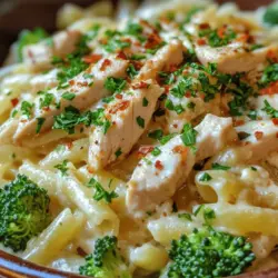 In today's fast-paced world, finding time to cook a healthy and delicious meal can be a challenge. Enter the "Quick and Easy Chicken Broccoli Pasta," a dish that not only satisfies your hunger but also caters to your busy lifestyle. This recipe takes a mere 25 minutes to prepare, making it an ideal choice for weeknight dinners or last-minute gatherings. Its appeal lies in its simplicity and the delightful combination of flavors that will please even the pickiest eaters.
