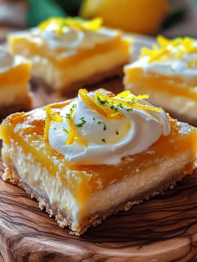 Before we dive into the preparation of these delicious Lemon Cream Pie Bars, it’s essential to understand the key ingredients that come together to create this delightful treat.