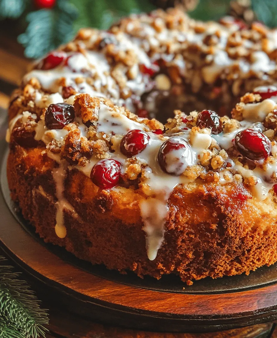 As the holiday season approaches, kitchens everywhere begin to fill with the enticing aromas of freshly baked goods. Festive baking has long been a cherished tradition, bringing families and friends together to celebrate with warmth, joy, and delectable treats. One such delightful creation that perfectly encapsulates the spirit of the season is the <strong></noscript>Cranberry Bliss Coffee Cake. This scrumptious cake, with its vibrant colors and rich flavors, serves as a wonderful centerpiece for holiday gatherings, brunches, or cozy afternoon teas.” /></p>
<p></p>
<h3>Adding Flavorful Elements</h3>
<p></p>
<p>To elevate your Festive Cranberry Bliss Coffee Cake, it’s crucial to properly fold in the cranberries, chocolate chips, and nuts. Start with your fresh or frozen cranberries—if using frozen, there is no need to thaw them. Rinse the cranberries in cold water and drain them well. For a touch of sweetness, consider tossing the cranberries with a tablespoon of flour before adding them to the batter. This helps prevent them from sinking to the bottom during baking.</p>
<p></p>
<p>Next, incorporate your white chocolate chips and chopped pecans. When folding in these ingredients, use a gentle motion to avoid overmixing. Aim for a uniform distribution of cranberries, chocolate, and nuts throughout the batter, ensuring that each slice offers a delightful surprise of flavors and textures.</p>
<p></p>
<h3>Creating the Streusel</h3>
<p></p>
<p>The streusel topping is integral to the overall texture and sweetness of the cake. To achieve the perfect crumbly texture, combine flour, brown sugar, and cold butter in a mixing bowl. Using a pastry cutter or your fingertips, work the butter into the dry ingredients until the mixture resembles coarse crumbs. You should see small pea-sized pieces of butter throughout the mixture; this is key for creating that desired crumbly topping.</p>
<p></p>
<p>If you want to add a touch of flavor to your streusel, consider mixing in a teaspoon of cinnamon or nutmeg. This will give your topping an aromatic warmth that complements the cake beautifully.</p>
<p></p>
<h3>Assembling the Cake</h3>
<p></p>
<p>Now that both the batter and streusel are ready, it’s time to assemble your cake. Begin by pouring half of the batter into a greased and floured 9×13-inch baking dish, smoothing it out evenly. Next, sprinkle half of the streusel topping over the batter. Then, add the remaining batter, carefully spreading it over the streusel without disturbing it too much. Finally, scatter the remaining streusel on top, creating a generous layer that will bake to a golden brown.</p>
<p></p>
<p>This layering technique not only enhances the cake’s flavor distribution but also provides a beautiful contrast of textures, with a soft, moist cake beneath and a crunchy topping above.</p>
<p></p>
<h3>Baking Tips</h3>
<p></p>
<p>When it comes to baking, patience is key. Preheat your oven to 350°F (175°C) and place your assembled cake in the center of the oven. Bake for about 45 to 55 minutes, or until a toothpick inserted into the center comes out clean or with a few moist crumbs. Keep an eye on the cake in the last few minutes of baking; if the top starts to brown too quickly, tent it with aluminum foil to prevent burning.</p>
<p></p>
<p>Once baked, allow the cake to cool in the pan for about 15 minutes. This cooling period is crucial as it helps the cake to set and makes it easier to slice later. After this, transfer the cake to a wire rack to cool completely.</p>
<p></p>
<h3>Glazing the Cake</h3>
<p></p>
<p>To finish your Festive Cranberry Bliss Coffee Cake, a creamy glaze will tie the flavors together beautifully. In a medium bowl, whisk together powdered sugar, milk, and a splash of vanilla extract until smooth. The consistency should be thick but pourable; if it’s too thick, add a little more milk until you achieve the desired consistency.</p>
<p></p>
<p>Once the cake has cooled completely, drizzle the glaze over the top, allowing it to cascade down the sides. This not only adds a sweet touch but also gives your cake an enticing appearance.</p>
<p></p>
<h3>Flavor Profiles and Textural Contrast</h3>
<p></p>
<p>The Festive Cranberry Bliss Coffee Cake is a delightful blend of flavors and textures. The tartness of the cranberries contrasts perfectly with the sweet creaminess of the white chocolate. Each bite offers a satisfying crunch from the pecans, creating a well-rounded mouthfeel that is both comforting and exciting.</p>
<p></p>
<p>The creamy glaze complements the cake without overwhelming it, adding just the right amount of sweetness. This cake is versatile enough to fit into various holiday themes—from Christmas to Thanksgiving—making it an ideal centerpiece for your festive gatherings.</p>
<p></p>
<h3>Serving Suggestions and Pairing Ideas</h3>
<p></p>
<p>For the best experience, consider serving your Cranberry Bliss Coffee Cake warm from the oven or at room temperature. The warm cake enhances the aroma and flavors, making each bite irresistible.</p>
<p></p>
<p>Pair this delightful coffee cake with a steaming cup of coffee or tea for a cozy treat, or serve it alongside holiday cocktails for a festive touch. The cake’s flavors also make it a perfect companion for a glass of sparkling cider or a rich hot chocolate.</p>
<p></p>
<p>When it comes to presentation, consider placing the cake on a decorative platter or cake stand. Dusting the top with extra powdered sugar just before serving adds a beautiful touch. You can also garnish with additional cranberries or pecans to create an eye-catching centerpiece for your holiday table.</p>
<p></p>
<h3>Storage and Shelf Life</h3>
<p></p>
<p>To maintain the freshness of your Cranberry Bliss Coffee Cake, proper storage is essential. Allow the cake to cool completely before covering it with plastic wrap or aluminum foil. It can be stored at room temperature for up to three days. If you want to keep it longer, consider refrigerating it for up to a week.</p>
<p></p>
<p>For longer storage, you can freeze the cake. Wrap it tightly in plastic wrap and then in aluminum foil to prevent freezer burn. It will stay fresh for up to three months. When you’re ready to enjoy the cake, thaw it in the refrigerator overnight and allow it to come to room temperature before serving.</p>
<p></p>
<p>If you have leftovers, reheating is simple. Warm individual slices in the microwave for about 15-20 seconds or in an oven at 350°F (175°C) for about 10 minutes, ensuring they don’t dry out.</p>
<p></p>
<h3>Conclusion</h3>
<p></p>
<p>The Festive Cranberry Bliss Coffee Cake embodies the spirit of the holiday season with its vibrant flavors and inviting aromas. This recipe is not just about creating a delicious dessert; it’s about crafting memories with family and friends. The act of baking and sharing this cake can become a cherished tradition, bringing joy and warmth to your festive celebrations.</p>
<p></p>
<p>As you gather around the table with loved ones, encourage them to share their favorite holiday memories, making each bite of the cake extra special. The joy of baking and sharing delicious treats during the holiday season is a tradition that will resonate for years to come. So, roll up your sleeves and make this Cranberry Bliss Coffee Cake a staple in your holiday repertoire—your family will thank you!</p>
<div id=