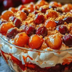 Classic Cherry Delight is a dessert that beautifully captures the essence of summer, combining the sweetness of ripe cherries with a creamy, indulgent texture. This dessert is a perfect representation of the warm months, where fresh fruits take center stage. Its appeal lies not only in its delightful taste but also in its vibrant presentation, making it an ideal choice for gatherings, potlucks, and family dinners. Whether served in a glass dish or individual cups, Classic Cherry Delight is sure to impress your guests and leave them craving more.