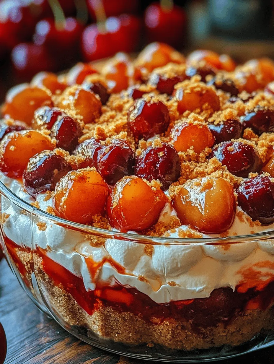 Classic Cherry Delight is a dessert that beautifully captures the essence of summer, combining the sweetness of ripe cherries with a creamy, indulgent texture. This dessert is a perfect representation of the warm months, where fresh fruits take center stage. Its appeal lies not only in its delightful taste but also in its vibrant presentation, making it an ideal choice for gatherings, potlucks, and family dinners. Whether served in a glass dish or individual cups, Classic Cherry Delight is sure to impress your guests and leave them craving more.