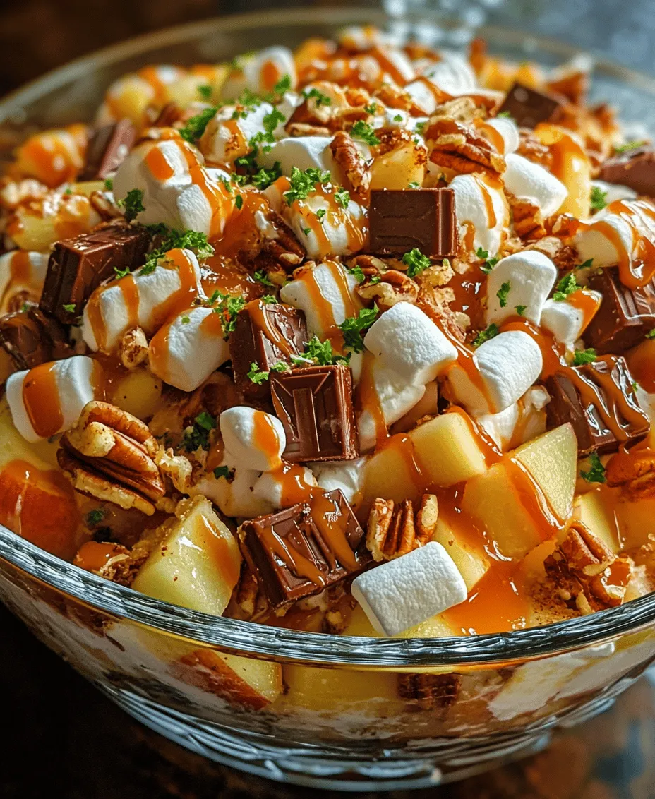 If you're on the lookout for a dessert that marries the sweetness of candy with the freshness of fruit, look no further than the Snickers Apple Delight Salad. This delightful dish is not just a salad; it’s a creamy, crunchy, and utterly delicious treat that has captured the hearts of dessert lovers everywhere. The combination of tart apples, rich Snickers bars, and fluffy whipped topping creates a harmonious balance of flavors and textures that is simply irresistible.