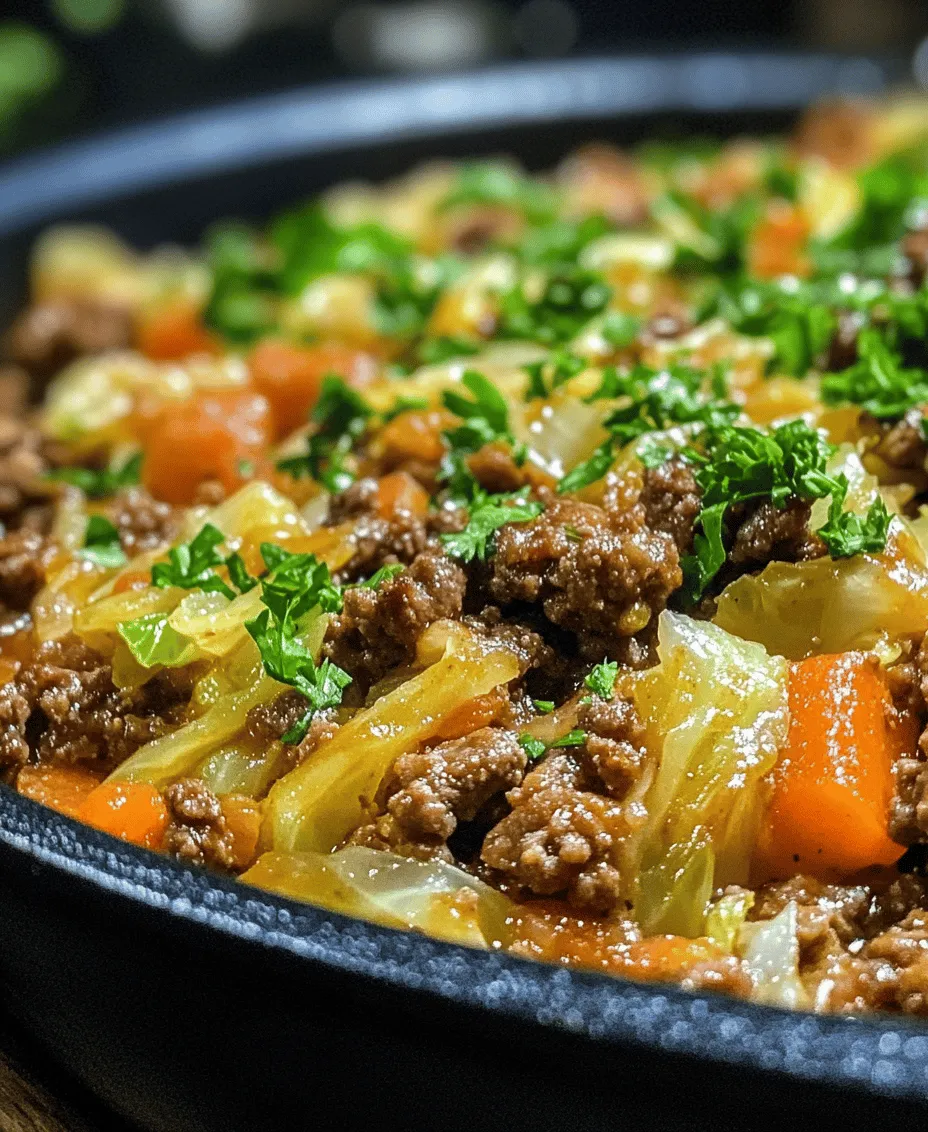 Discover the comforting flavors of a classic Hearty Cabbage and Ground Beef Skillet, an easy-to-make recipe that combines nutrient-rich cabbage with savory ground beef. This one-pan dish is a staple for busy families looking for a delicious dinner option that doesn’t compromise on nutrition or flavor. In an age where convenience often trumps health, this recipe strikes the perfect balance, featuring wholesome ingredients that come together quickly and satisfyingly.