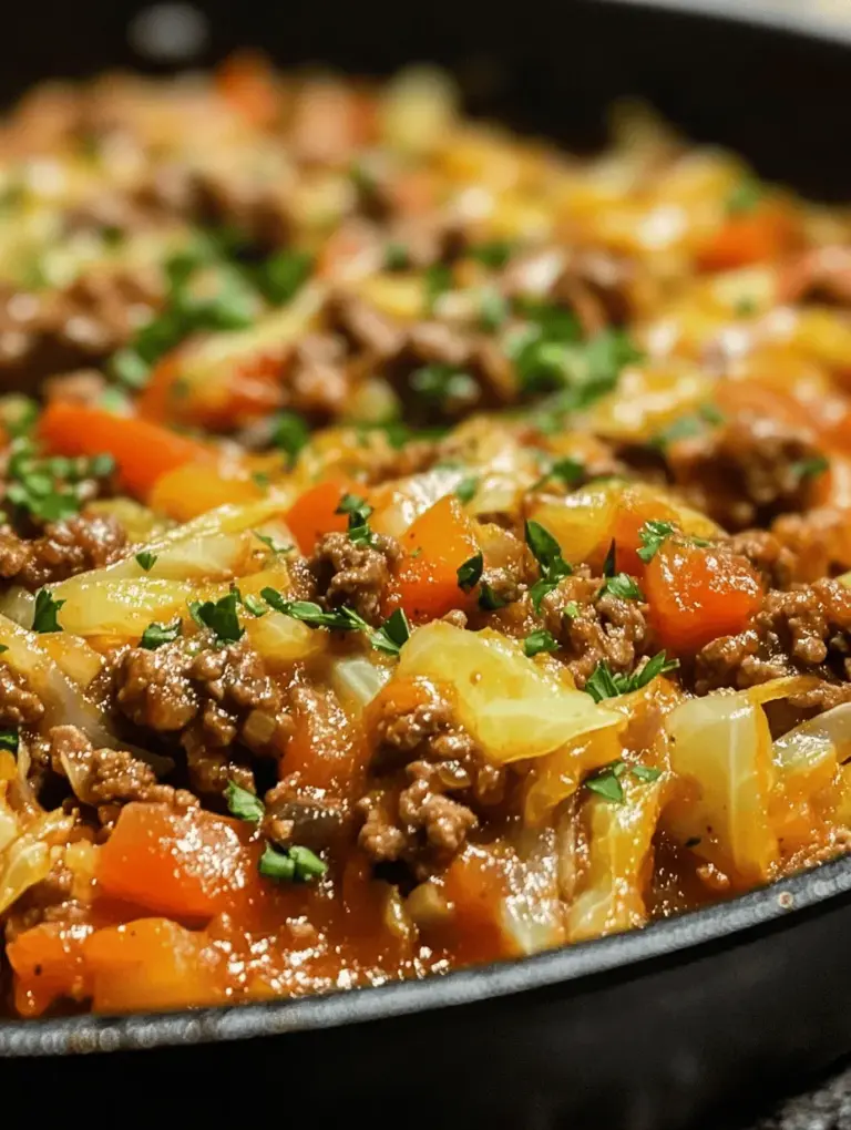 Discover the comforting flavors of a classic Hearty Cabbage and Ground Beef Skillet, an easy-to-make recipe that combines nutrient-rich cabbage with savory ground beef. This one-pan dish is a staple for busy families looking for a delicious dinner option that doesn’t compromise on nutrition or flavor. In an age where convenience often trumps health, this recipe strikes the perfect balance, featuring wholesome ingredients that come together quickly and satisfyingly.