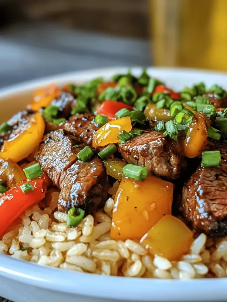 Sizzling Chinese Pepper Steak with Onions is a dish that tantalizes the taste buds with its vibrant colors, aromatic flavors, and satisfying textures. This stir-fry showcases the perfect balance of savory, spicy, and slightly sweet notes that are hallmarks of Chinese cuisine. The dish is a true celebration of ingredients, showcasing the tender and flavorful flank steak, colorful bell peppers, and sweet onions that come together to create a delightful culinary experience.