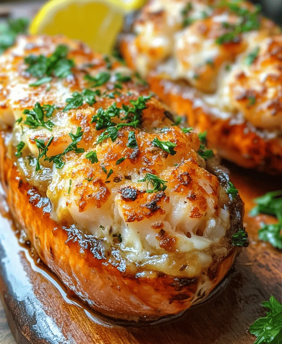 Delve into the world of culinary indulgence with our exquisite Crab & Shrimp Filled Salmon recipe. This dish elegantly combines the rich flavors of seafood with the delicate texture of salmon, creating a meal that is both visually stunning and delectable. Packed with protein and essential nutrients, this dish not only pleases the palate but also nourishes the body. Whether you're planning a special dinner or simply want to elevate your weeknight meals, this recipe will impress your guests and satisfy your taste buds.