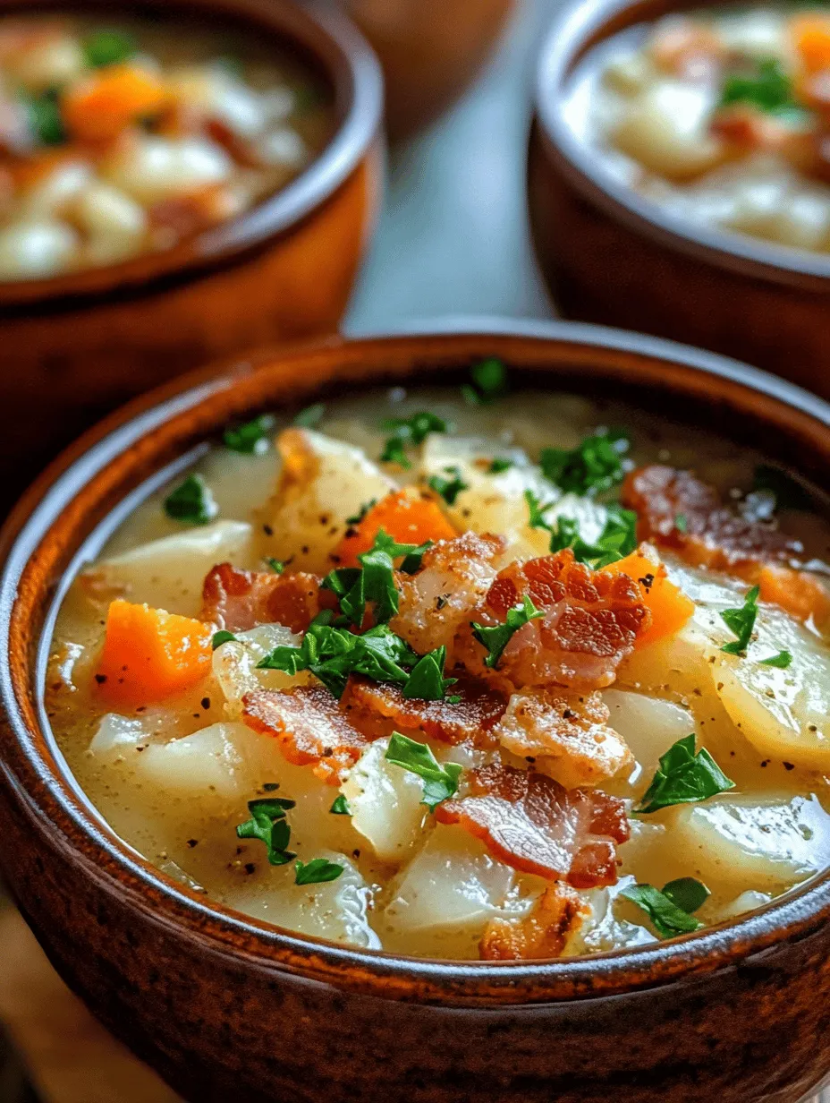 As the chill of colder months sets in, there's nothing quite as comforting as a warm bowl of soup. Soups have an unparalleled ability to nourish the body and soul, inviting us to slow down and savor each spoonful. They are a staple in many culinary traditions, but few can boast the depth of heart and history found in Irish cuisine. Today, we delve into an Irish classic that epitomizes warmth and comfort: Irish Bacon, Cabbage, and Potato Soup Delight. This dish is not just a meal; it's a celebration of hearty ingredients that have sustained generations.