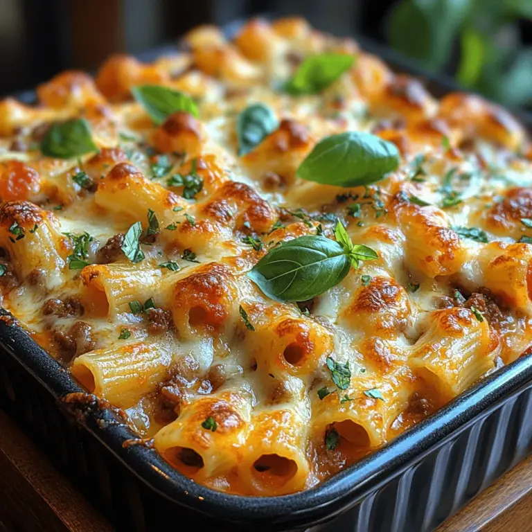 To create the perfect cheesy baked ziti, it’s essential to understand the role each ingredient plays in this delightful dish. Here’s a closer look at what you will need and why each component is important: