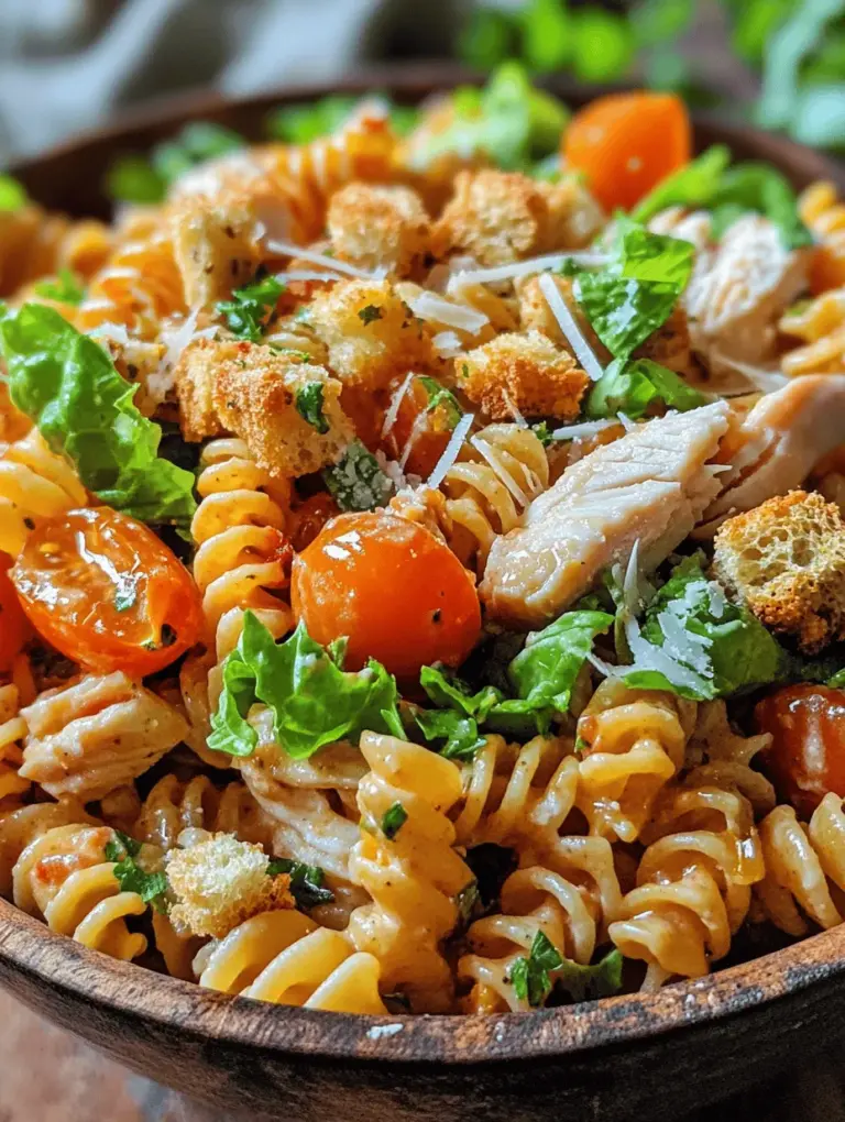Salads have long been a staple in many kitchens around the world, celebrated for their refreshing flavors and nutritious components. Among the myriad of salad varieties, pasta salads have carved out a special place in the hearts of culinary enthusiasts and casual diners alike. They offer a delightful combination of textures and flavors that can be tailored to suit any palate. One standout recipe that exemplifies the appeal of pasta salads is the Creamy Chicken Caesar Pasta Salad. This dish not only boasts a harmonious blend of taste sensations but also showcases the convenience that modern cooking demands.