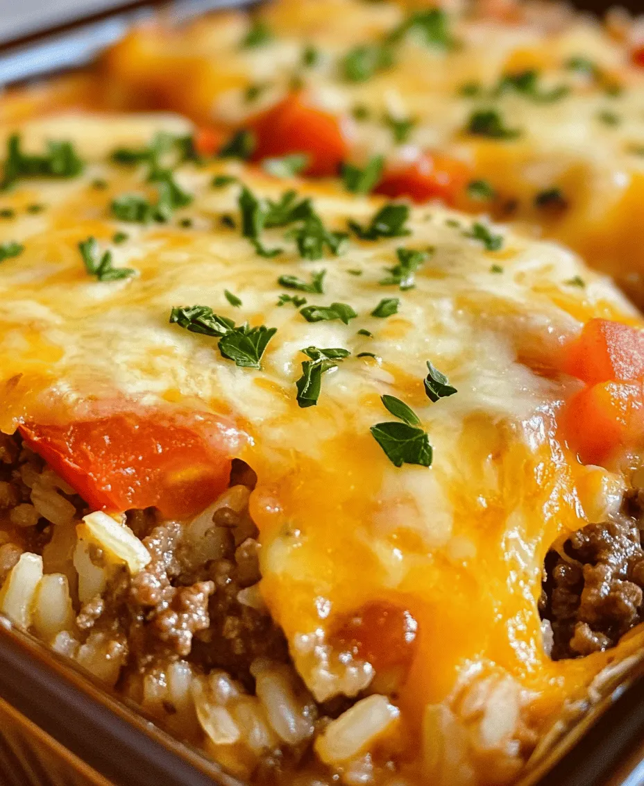 Savory Beef and Rice Harmony is more than just a meal; it’s a culinary embrace that brings warmth and comfort to the dining table. This dish combines tender ground beef with fluffy rice, all melded together in a rich, flavorful broth. The result is a harmonious blend of textures and tastes that is satisfying and nourishing. In a world where fast food often takes precedence over home-cooked meals, this recipe stands out as a wholesome option that is easy to prepare and enjoy.