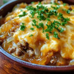 When it comes to comfort food, few dishes evoke the warmth and nostalgia of a homemade casserole. The Savory Sauerkraut Casserole Delight stands out as a heartwarming recipe that brings together a medley of flavors and textures, perfect for family gatherings or a cozy weeknight dinner. Originating from Eastern European kitchens, particularly those in Germany and Poland, sauerkraut has long been celebrated not just for its tangy taste but also for its cultural significance. This casserole is a delightful amalgamation of savory ingredients, harmoniously layered to create a dish that is both satisfying and soul-soothing.