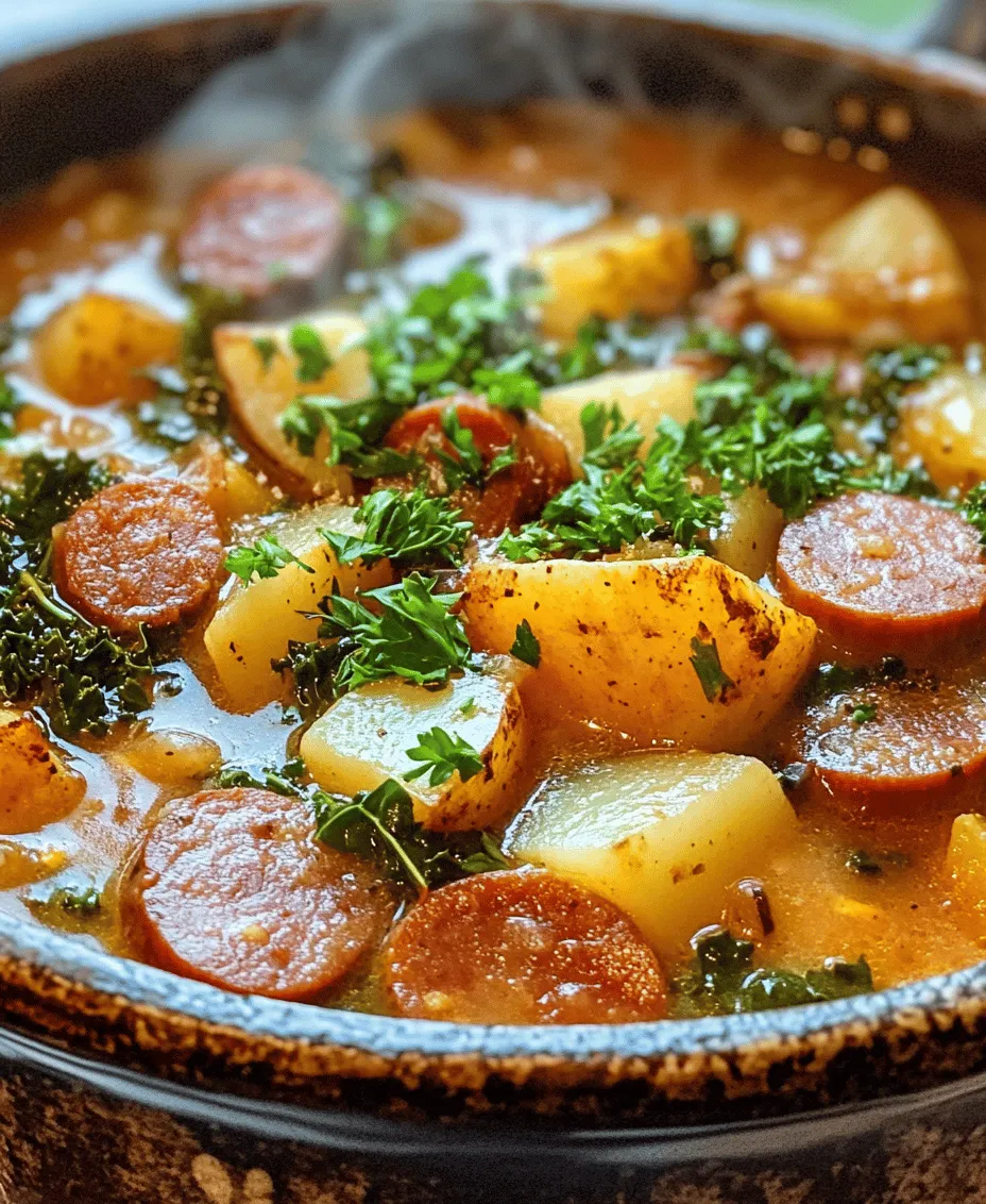 Kielbasa Potato Soup is a heartwarming dish that seamlessly combines the bold flavors of kielbasa sausage with the comforting creaminess of potatoes and the nutritious addition of greens. This delightful recipe not only warms the body but also evokes a sense of home with every spoonful, making it an ideal choice for chilly evenings or casual family dinners. The dish serves as a perfect reminder of the comfort that traditional recipes can bring, showcasing how simple ingredients can create something truly special.