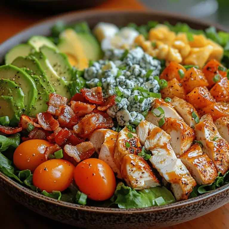Cobb Salad is a timeless classic that has firmly established itself as a staple in American cuisine. Known for its vibrant colors and hearty ingredients, this salad is not just a meal but a celebration of fresh produce and flavor. Originating from the culinary traditions of the early 20th century, the Cobb Salad has evolved into a popular choice for those seeking a healthy yet satisfying meal. The combination of fresh vegetables, protein-packed ingredients, and a tangy dressing makes it an ideal option for various dietary preferences, from meat lovers to vegetarians.