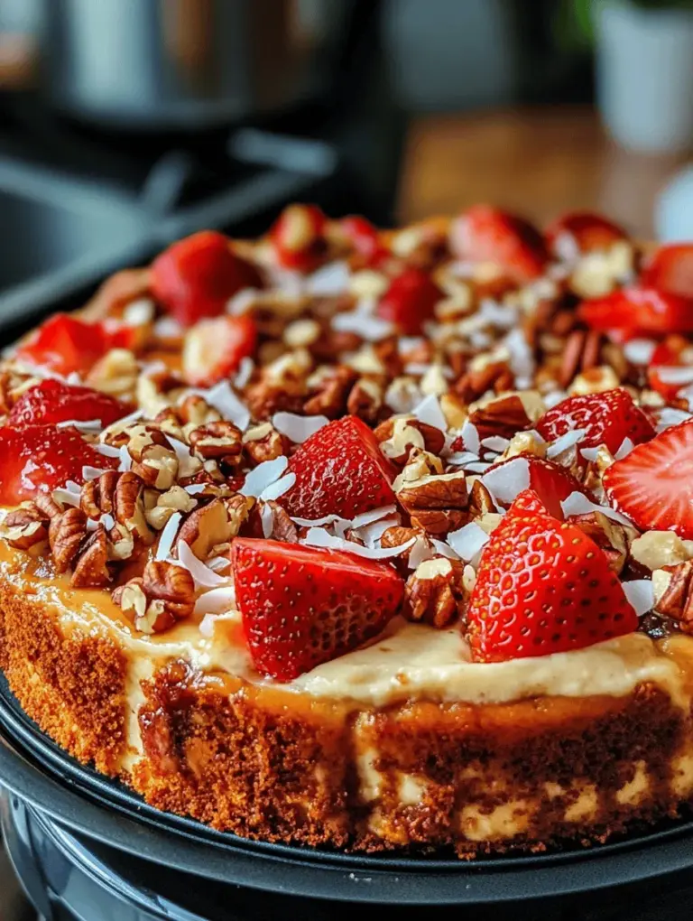 If you're searching for a dessert that marries elegance with a playful twist, look no further than the Strawberry Earthquake Cake Delight. This unique and indulgent cake combines the lusciousness of fresh strawberries with the creamy richness of cream cheese, all while incorporating delightful textures from sweetened shredded coconut and crunchy nuts. It's a cake that not only pleases the palate but also captures the eye, making it a perfect centerpiece for a variety of occasions.