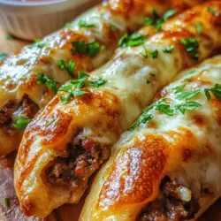 Philly Cheesesteak Stuffed Cheesy Breadsticks bring a delightful twist to a beloved classic, combining the rich, savory flavors of a traditional cheesesteak into a fun and shareable appetizer. Originating in the heart of Philadelphia, the cheesesteak has become a staple in American cuisine, known for its tender beef, melted cheese, and a variety of toppings. This recipe takes those iconic elements and wraps them in a warm, cheesy breadstick, making for the perfect party food or game day treat.