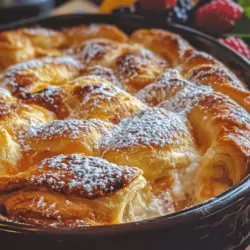 Are you looking for a dessert that combines ease of preparation with an impressive presentation? Look no further than the delectable Cheesecake Crescent Rolls Casserole. This delightful dish marries the flaky, buttery goodness of crescent rolls with the rich, creamy texture of cheesecake, resulting in a dessert that is as pleasing to the palate as it is to the eye. Perfect for family gatherings, potlucks, or simply a cozy night in, this casserole promises to be a favorite among dessert enthusiasts.