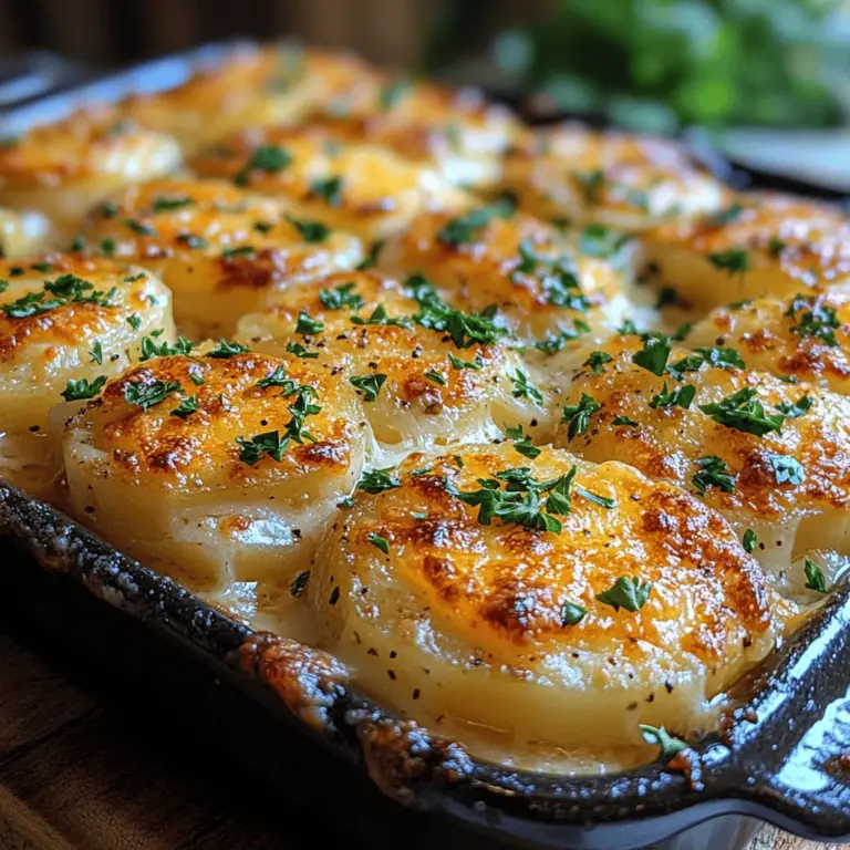 Scalloped potatoes have long been cherished as a comforting, classic dish that graces the tables of family gatherings, holiday feasts, and cozy weeknight dinners. This beloved casserole features tender slices of potato enveloped in a rich, creamy sauce, often enhanced by the irresistible allure of melted cheese. Among the myriad of scalloped potato recipes, our Cheesy Bliss Scalloped Potatoes stand out for their luxurious blend of cheeses and velvety texture. This dish is not just about filling the stomach; it’s about indulging in an experience that warms the heart and soothes the soul.