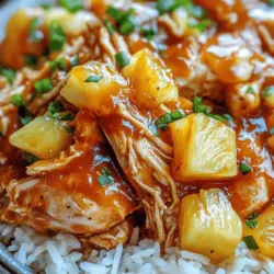 Welcome to the world of simple yet delicious cooking with the Tropical Delight: 3-Ingredient Crock Pot Sweet Pineapple Chicken. This recipe is not only a delightful blend of savory and sweet flavors, but it also embodies the essence of hassle-free meal preparation. In our fast-paced lives, finding the time to cook nutritious and flavorful meals can often feel like a daunting task. Fortunately, this recipe offers a solution. With just three accessible ingredients, you can create a mouthwatering dish that requires minimal effort and maximum taste.