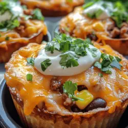 Taco cupcakes represent a playful fusion of traditional taco ingredients and modern culinary creativity. They typically consist of a savory cupcake base filled with taco-inspired ingredients, making them quite distinct from traditional tacos. In a conventional taco, ingredients are layered within a tortilla shell, allowing for the individual flavors to meld together. However, taco cupcakes take this concept to another level by offering a hand-held, bite-sized alternative that is as fun to eat as it is to make.