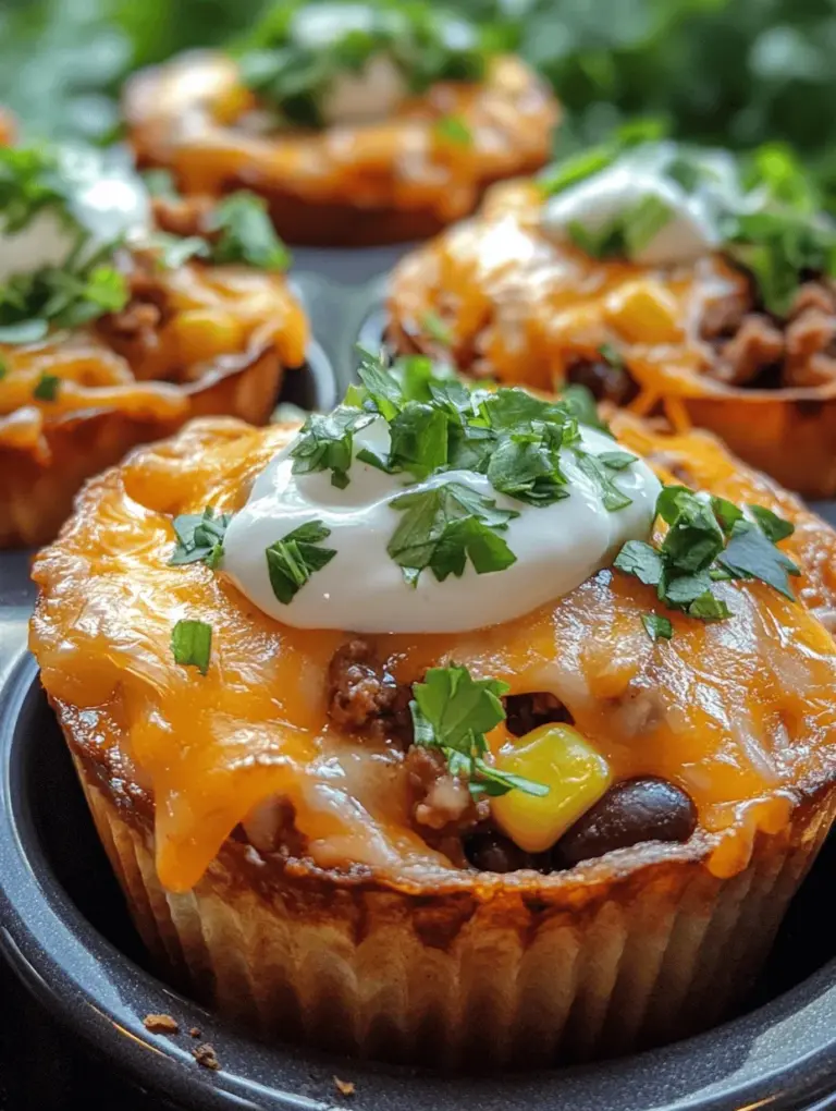 Taco cupcakes represent a playful fusion of traditional taco ingredients and modern culinary creativity. They typically consist of a savory cupcake base filled with taco-inspired ingredients, making them quite distinct from traditional tacos. In a conventional taco, ingredients are layered within a tortilla shell, allowing for the individual flavors to meld together. However, taco cupcakes take this concept to another level by offering a hand-held, bite-sized alternative that is as fun to eat as it is to make.