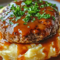 In the realm of comfort food, few dishes evoke the same sense of warmth and nostalgia as Savory Beef Patty & Creamy Gravy Delight. This dish is a hearty combination of juicy beef patties enveloped in a rich, creamy gravy, served alongside velvety mashed potatoes. It’s not just a meal; it’s a culinary embrace that takes you back to family dinners and cozy gatherings. The balance of flavors and textures in this dish makes it a favorite for many, proving that sometimes, the simplest ingredients can create the most satisfying results.