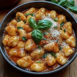 If you’re in search of a dish that perfectly embodies comfort food, look no further than creamy tomato basil gnocchi. This delightful Italian-inspired dish combines pillowy gnocchi with a luscious cream sauce, vibrant tomatoes, and fragrant basil, creating a meal that is both satisfying and indulgent. The creamy sauce envelops each gnocchi, delivering a rich and savory flavor that’s hard to resist.