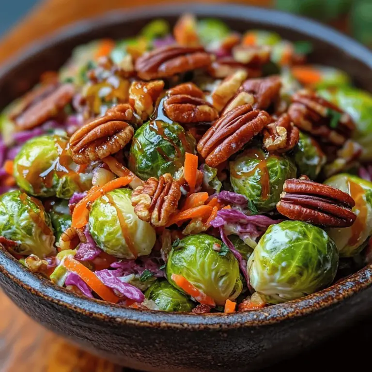 Brussels sprouts are the centerpiece of this delectable slaw. These small, green gems belong to the cruciferous vegetable family, which also includes broccoli, cauliflower, and kale. They are not only delicious but also packed with nutritional benefits. Brussels sprouts are high in vitamins C and K, fiber, and antioxidants, making them a fantastic addition to a balanced diet.