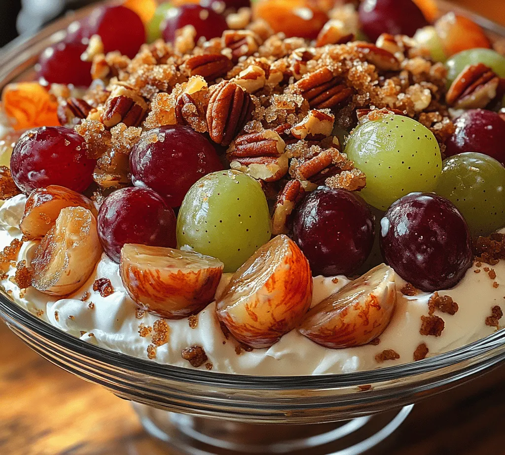 Salads can often be overlooked in the realm of culinary delights, but the Heavenly Grape Salad with Brown Sugar & Pecans stands as a delicious exception. This delightful dish is not just a salad; it's a refreshing blend of flavors and textures that tantalizes the taste buds. With the perfect balance of sweetness from the grapes and the crunch of pecans, this salad has gained popularity for its versatility as both a side dish and a dessert. Whether you're hosting a summer barbecue, a family gathering, or simply looking for a light and refreshing addition to your meal, this grape salad is sure to impress.