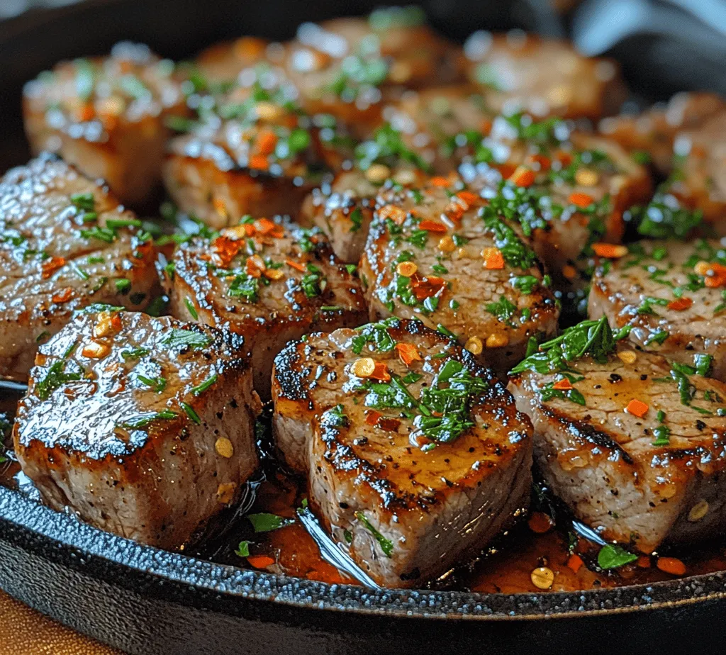 Indulging in a dish that combines tender sirloin steak with aromatic garlic and rich butter is a culinary experience like no other. This recipe for Sizzling Garlic Butter Steak Bites delivers an explosion of flavors in every bite, making it the perfect dish for a weeknight dinner, a gathering with friends, or any occasion that calls for something special. The combination of high-quality ingredients and straightforward cooking techniques makes this recipe accessible to both novice cooks and seasoned chefs alike.