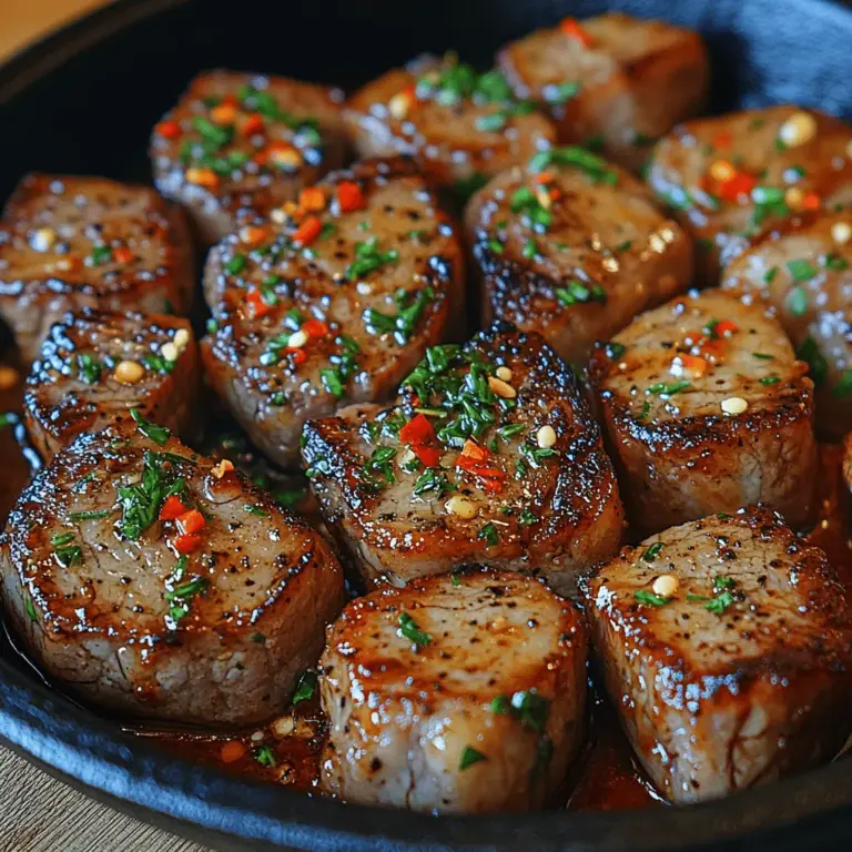 Indulging in a dish that combines tender sirloin steak with aromatic garlic and rich butter is a culinary experience like no other. This recipe for Sizzling Garlic Butter Steak Bites delivers an explosion of flavors in every bite, making it the perfect dish for a weeknight dinner, a gathering with friends, or any occasion that calls for something special. The combination of high-quality ingredients and straightforward cooking techniques makes this recipe accessible to both novice cooks and seasoned chefs alike.